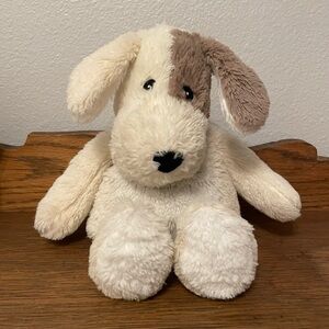 Warm & Cozy Plush Cream Tan Brown Puppy Dog Microwaveable Stuffed Animal 13-14"